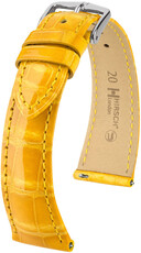 Cinturino in pelle Hirsch London 04307173-2, giallo, pelle di alligatore, Quick Release
