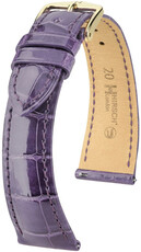 Cinturino in pelle Hirsch London 04307184-7, viola, pelle di alligatore, Quick Release