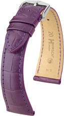 Cinturino in pelle Hirsch London 04307186-2, viola, pelle di alligatore, Quick Release