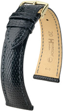 Cinturino in pelle Hirsch London 04366150-7, nero, pelle di lucertola, Quick Release