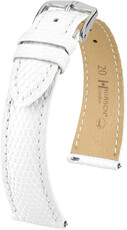 Cinturino in pelle Hirsch London L 04366000-2, bianco, pelle di lucertola, lunghezza L, Quick Release