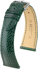 Cinturino in pelle Hirsch London L 04366040-2, verde, pelle di lucertola, lunghezza L, sgancio rapido