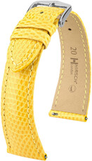 Cinturino in pelle Hirsch London L 04366072-2, giallo, pelle di lucertola, lunghezza L, sgancio rapido