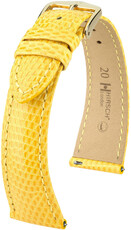 Cinturino in pelle Hirsch London L 04366072-7, giallo, pelle di lucertola, lunghezza L, sgancio rapido