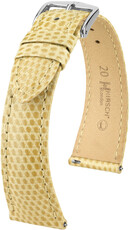 Cinturino in pelle Hirsch London L 04366090-2, beige, pelle di lucertola, lunghezza L, sgancio rapido