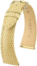 Cinturino in pelle Hirsch London L 04366090-7, beige, pelle di lucertola, lunghezza L, sgancio rapido
