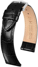 Hirsch Louisianalook Cinturino in pelle L 03427050-2, nero, pelle di vitello, lunghezza L, sgancio rapido