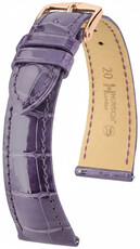 Cinturino in pelle Hirsch London L 04307084-7, viola, pelle di alligatore, lunghezza L, Quick Release
