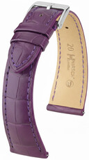 Cinturino in pelle Hirsch London L 04307086-2, viola, pelle di alligatore, lunghezza L, Quick Release