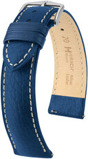 Cinturino in pelle Hirsch Boston 01302180-2, blu, vitello, lunghezza M, Quick Release