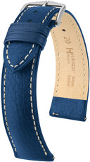 Cinturino in pelle Hirsch Boston L 01302080-2, blu, pelle di vitello, lunghezza L, sgancio rapido