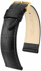 Cinturino in pelle Hirsch Duke L 01028050NQ-1, nero, pelle di vitello, lunghezza L