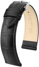 Cinturino in pelle Hirsch Duke L 01028050NQ-2, nero, pelle di vitello, lunghezza L