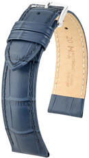Cinturino in pelle Hirsch Duke L 01028080NQ-2, blu, pelle di vitello, lunghezza L