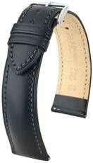 Cinturino in pelle Hirsch Kent XL 01002250-2, nero, vitello, lunghezza XL, Quick Release