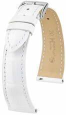 Cinturino in pelle Hirsch London 04207100-2, bianco, pelle di alligatore, Quick Release