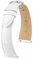 Cinturino in pelle Hirsch London 04207109-2, bianco, pelle di alligatore, Quick Release