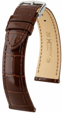 Cinturino in pelle Hirsch London 04207110-2, marrone, pelle di alligatore, Quick Release