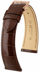 Cinturino in pelle Hirsch London 04207110-7, marrone, pelle di alligatore, Quick Release