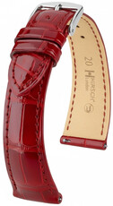 Cinturino in pelle Hirsch London 04207120-2, rosso, pelle di alligatore, Quick Release