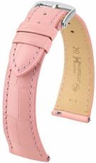 Cinturino in pelle Hirsch London 04207122-2, rosa, pelle di alligatore, Quick Release