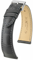 Cinturino in pelle Hirsch London 04207139-2, grigio, pelle di alligatore, Quick Release