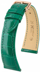 Cinturino in pelle Hirsch London 04207140-7, verde, pelle di alligatore, Quick Release
