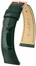 Cinturino in pelle Hirsch London 04207141-7, verde, pelle di alligatore, Quick Release