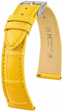Cinturino in pelle Hirsch London 04207172-2, giallo, pelle di alligatore, Quick Release