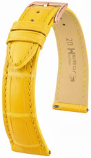 Cinturino in pelle Hirsch London 04207172-7, giallo, pelle di alligatore, Quick Release