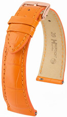 Cinturino in pelle Hirsch London 04207176-7, arancione, pelle di alligatore, Quick Release