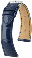 Cinturino in pelle Hirsch London 04207180-2, blu, pelle di alligatore, Quick Release