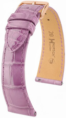 Cinturino in pelle Hirsch London 04207187-7, viola, pelle di alligatore, Quick Release