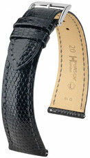 Cinturino in pelle Hirsch London 04266150-2, nero, pelle di lucertola, Quick Release