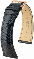 Cinturino in pelle Hirsch London 04266150-7, nero, pelle di lucertola, Quick Release