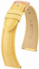 Cinturino in pelle Hirsch London 04266173-7, giallo, pelle di lucertola, Quick Release