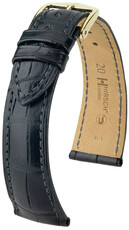 Cinturino in pelle Hirsch London L 04207059NQ-1, nero, pelle di alligatore, lunghezza L