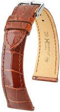 Cinturino in pelle Hirsch London L 04207070-2, marrone, pelle di alligatore, lunghezza L, Quick Release