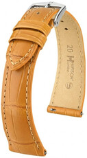 Cinturino in pelle Hirsch London L 04207075-2, marrone, pelle di alligatore, lunghezza L, Quick Release