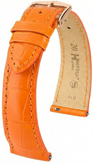 Cinturino in pelle Hirsch London L 04207076-7, arancione, pelle di alligatore, lunghezza L, Quick Release