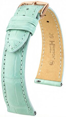 Cinturino in pelle Hirsch London L 04207081-7, blu, pelle di alligatore, lunghezza L, Quick Release
