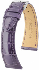 Cinturino in pelle Hirsch London L 04207084-2, viola, pelle di alligatore, lunghezza L, Quick Release