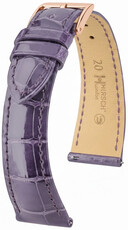 Cinturino in pelle Hirsch London L 04207084-7, viola, pelle di alligatore, lunghezza L, Quick Release