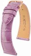 Cinturino in pelle Hirsch London L 04207087-7, viola, pelle di alligatore, lunghezza L, Quick Release
