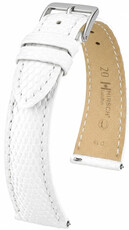 Cinturino in pelle Hirsch London L 04266000-2, bianco, pelle di lucertola, lunghezza L, Quick Release