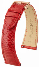 Cinturino in pelle Hirsch London L 04266020-7, rosso, pelle di lucertola, lunghezza L, Quick Release