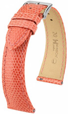 Cinturino in pelle Hirsch London L 04266022-2, arancione, pelle di lucertola, lunghezza L, Quick Release