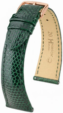 Cinturino in pelle Hirsch London L 04266040-7, verde, pelle di lucertola, lunghezza L, Quick Release