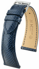 Cinturino in pelle Hirsch London L 04266080-2, blu, pelle di lucertola, lunghezza L, Quick Release