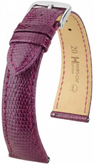 Cinturino in pelle Hirsch London L 04266087-2, viola, pelle di lucertola, lunghezza L, Quick Release